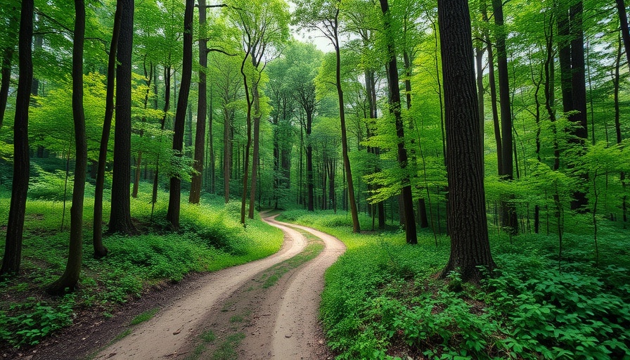 Tranquil forest paths diverging amid lush greenery.