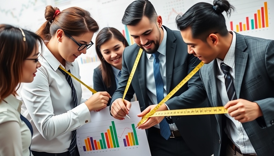 Measure Brand Marketing Efforts ROI with abstract graphics and professionals.
