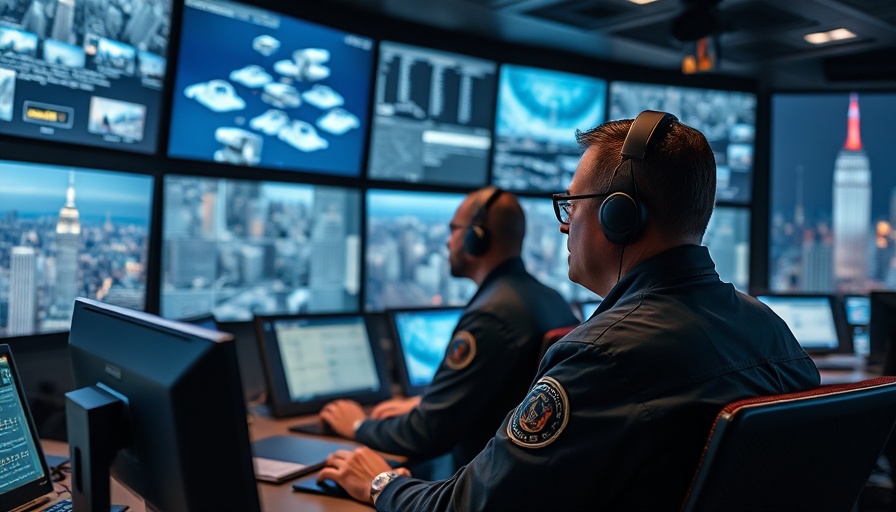 Security team monitors NYC feeds for telecom threat response.
