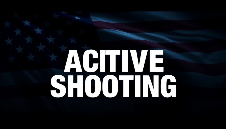 Active shooter protocols graphic with US flag background.
