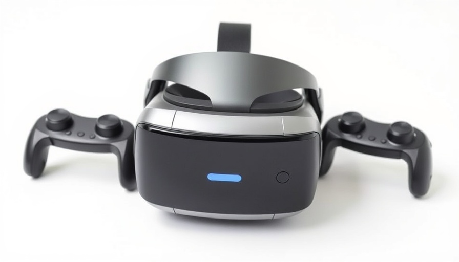 VR headset for virtual reality police training on white background.