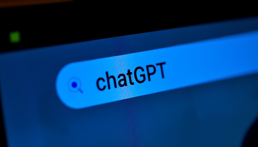 Web search for ChatGPT on a high-resolution screen, close-up view.