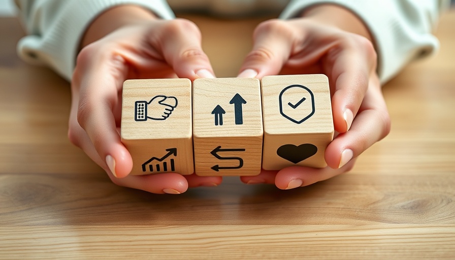Hands holding blocks with business icons, representing Newfold Digital's sale of MarkMonitor