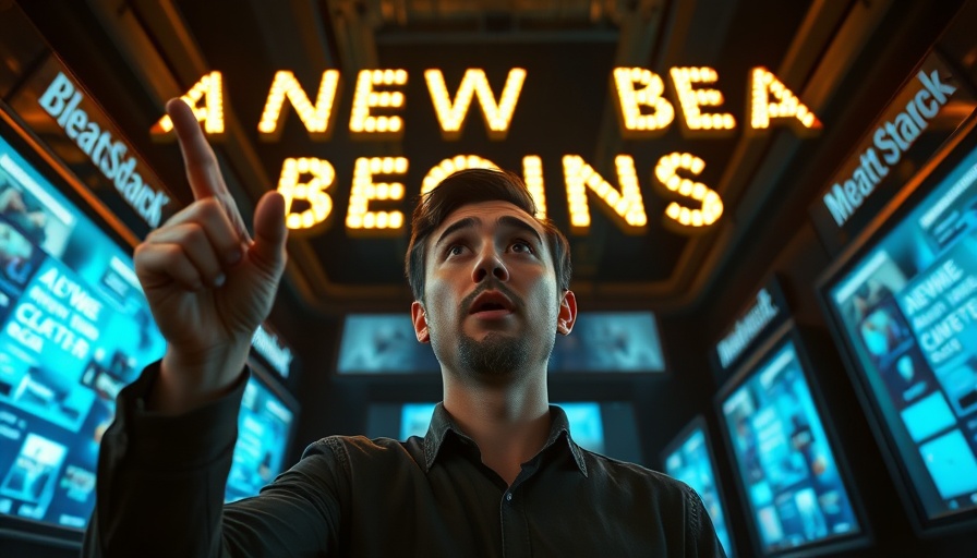 Marketing strategies visualization with digital screens and surprised person.