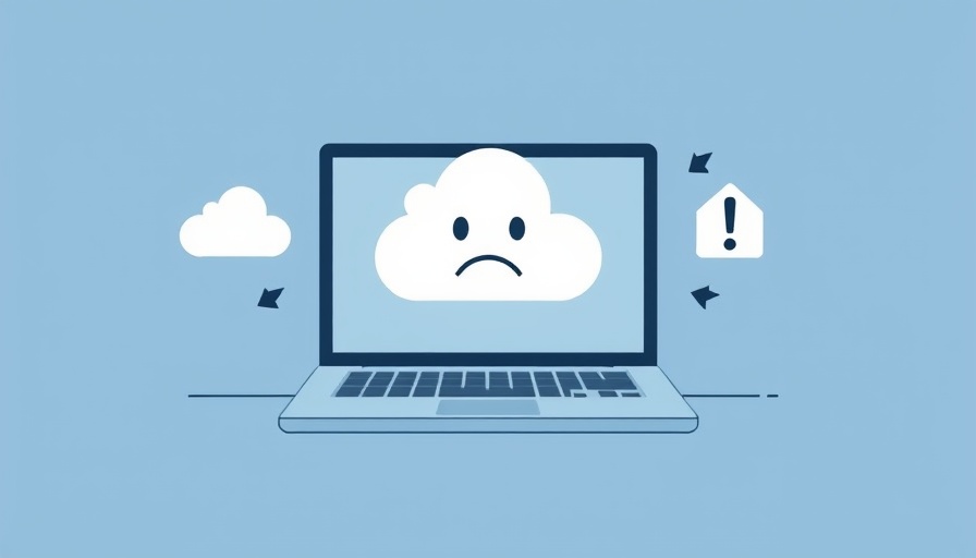 Illustration of Google Search service disruption with laptop error.
