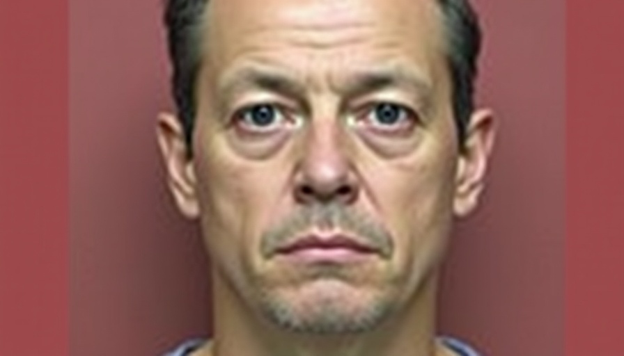Mugshot with name overlay, Sarasota medical director charged.