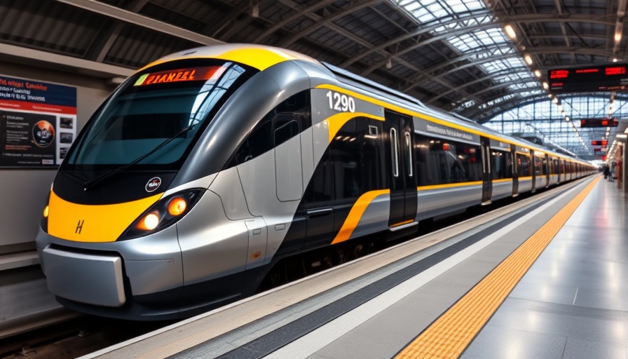 Sleek Brightline train at station symbolizing expansion funding.
