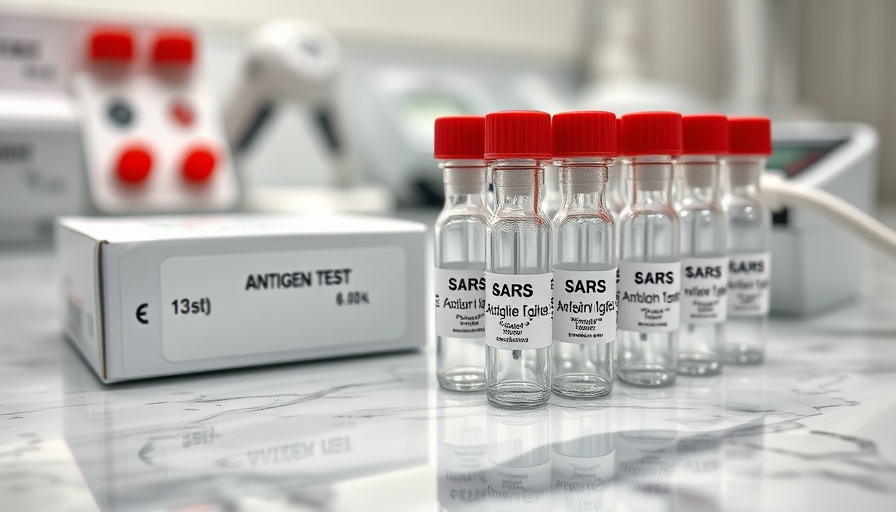 Close-up of COVID-19 test kit highlighting rising cases in Florida.