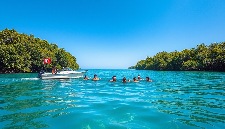 Great Bay Scallop Search group snorkeling near a boat in Tampa Bay.