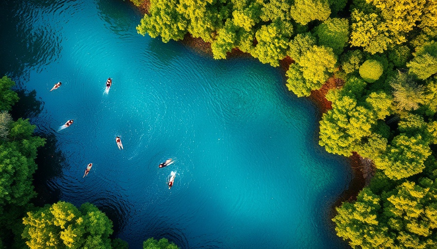 Aerial view of Florida springs highlighting climate change effects.