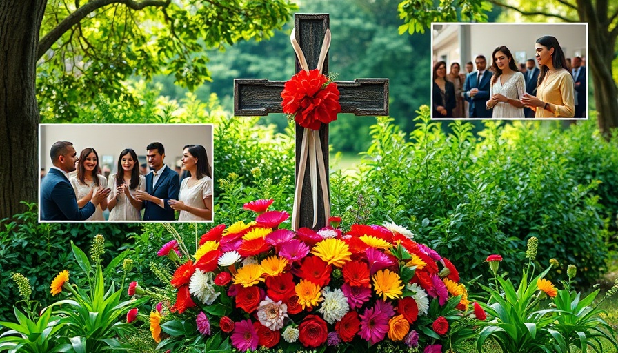Memorial cross with flowers and inset photos linked to New Port Richey workplace accident