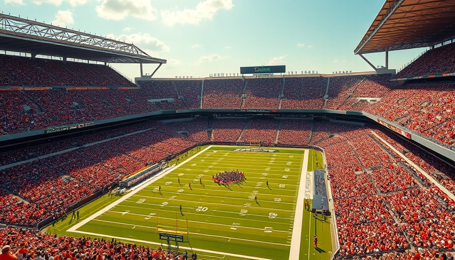 Game Day on the Sun Coast featuring a vibrant stadium packed with fans.