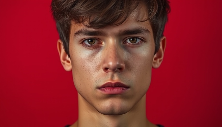 Young man's neutral expression on red background, related to Florida State University shooting trial delay.