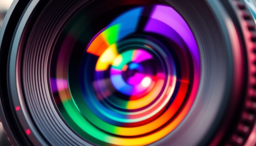 Dazzling abstract graphic highlighting top story with lens art.
