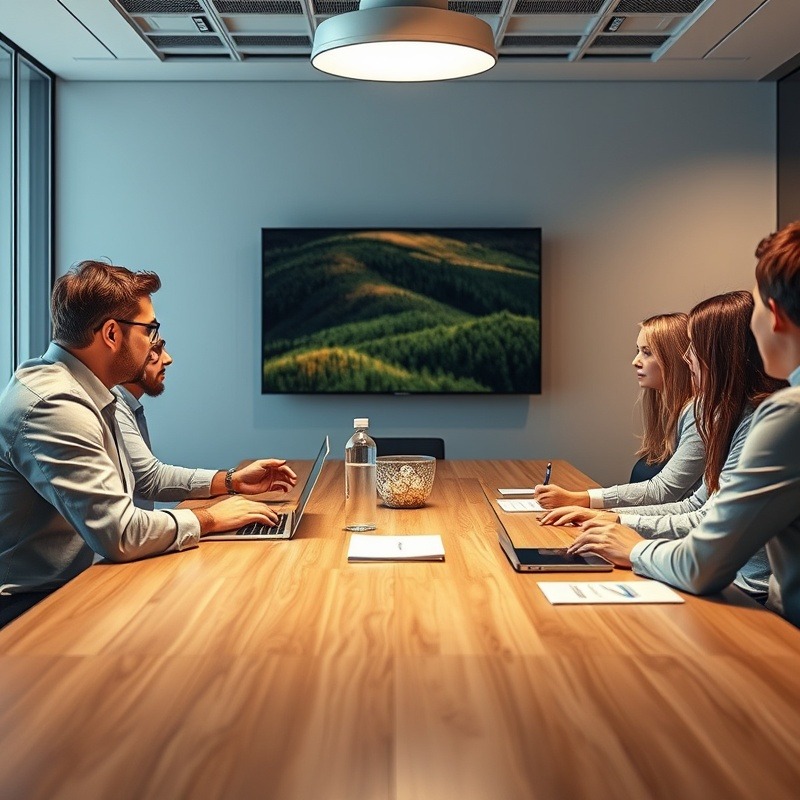 Team meeting with realistic images showcasing collaboration and discussion