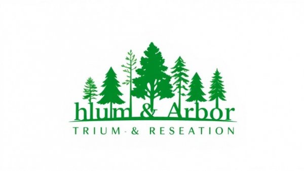 Ahlum & Arbor Tree Preservation logo, green tree design.