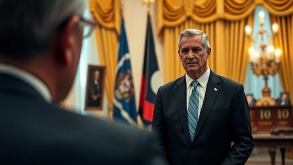 Formal meeting in office setting discussing financial insights.