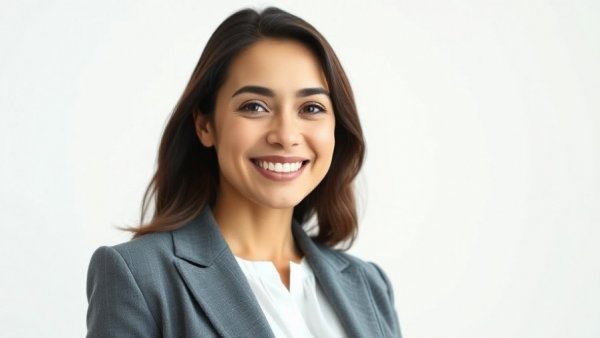 EAPA compliance US importers: Smiling businesswoman portrait in a gray blazer.