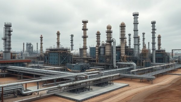 Industrial oil refinery setup with complex machinery in Venezuela.