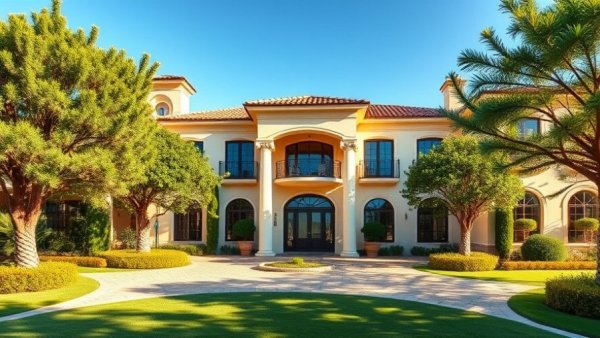 Johnnie Carson Bel-Air House for Sale exterior with columns and trees.