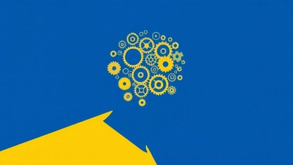 Abstract silhouette with gears symbolizing overcoming self-doubt.