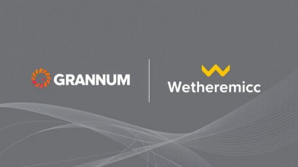 Granum and Weathermatic partnership announcement design with logos.