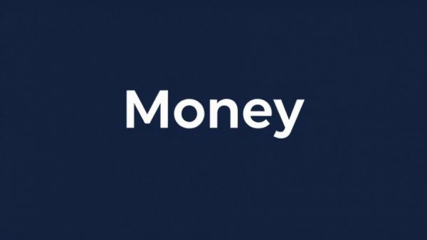 Simple text logo 'Money' on dark navy background.
