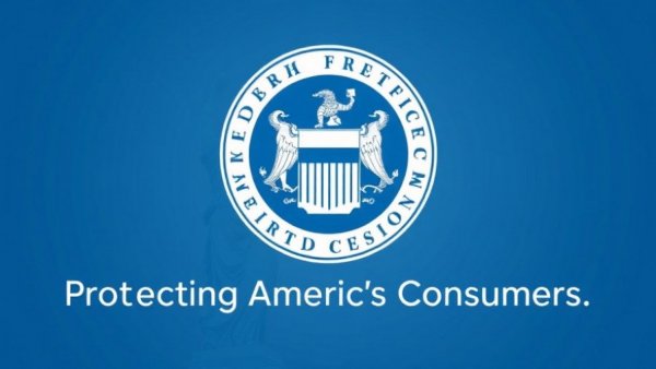 Federal Trade Commission logo on blue background, COPPA Policy Statement.