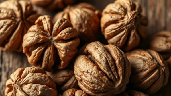 Cracked walnuts showcasing texture for import export manufacturers.