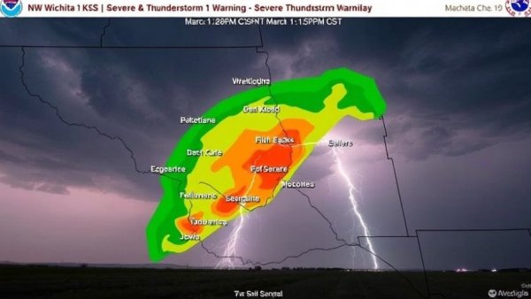 Severe Thunderstorm Warning issued March 1 at 12:58PM CST until March 1 at 1:15PM CST by NWS Wichita KS