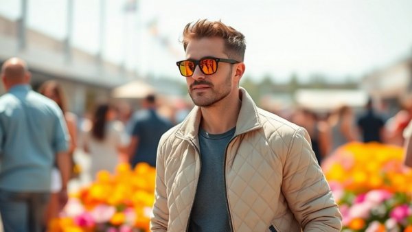 Y Combinator event attendee with sunglasses outdoors.