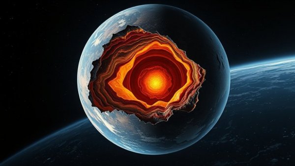Earth mineral core exposure in rare earth resource wars concept.