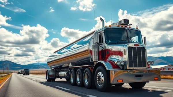 Tanker truck on highway highlighting freight forwarders road transport challenges.