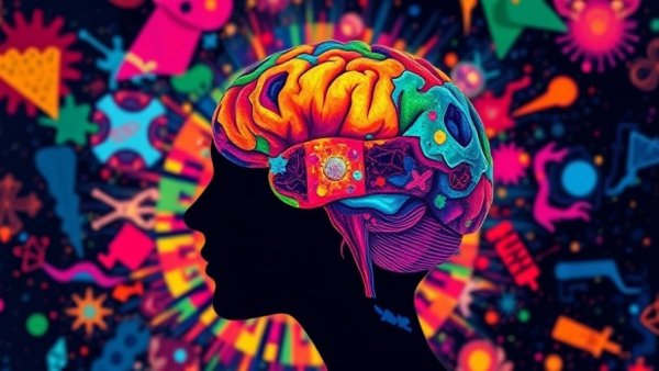 Colorful abstract silhouette illustrating mental wellness in leadership