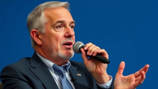 Middle-aged man discussing soaring refining margins.