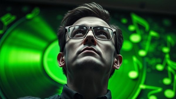 AI in Personal Finance Management concept with a man and digital elements.