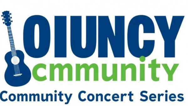 Harrisburg concert series logo with music themes.