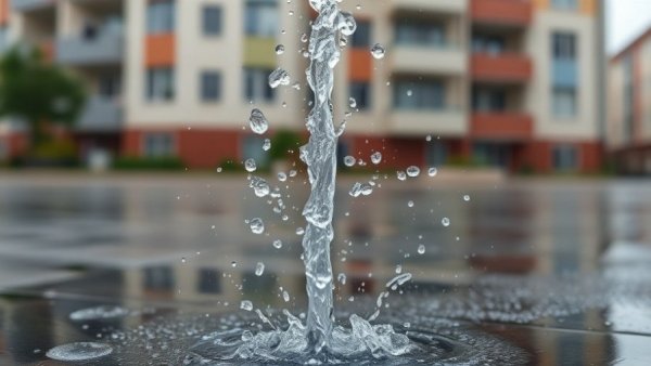 Sprinkler water splash depicting water restrictions for apartment renters.