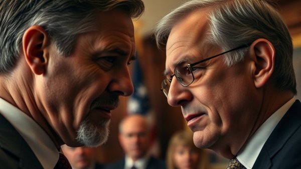 Two men in discussion related to the Starmer investigation over Mandelson scandal.