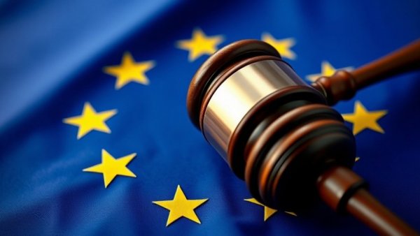 EU-Mercosur trade agreement symbolized by a gavel on EU flag.