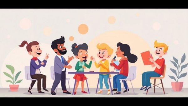 Illustration depicting animated characters collaborating for business innovation delivery.