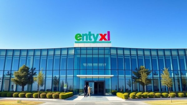 Modern corporate building with eBay logo and sunny environment