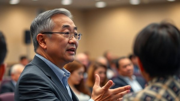 Asian speaker discusses trade tariffs at conference.
