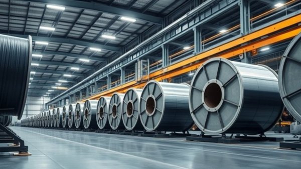 Industrial spools in factory highlighting production related to homeowner insurance.