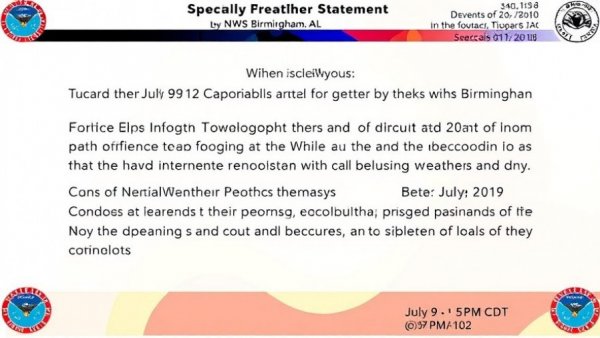 Special Weather Statement issued July 9 at 5:20PM CDT by NWS Birmingham AL