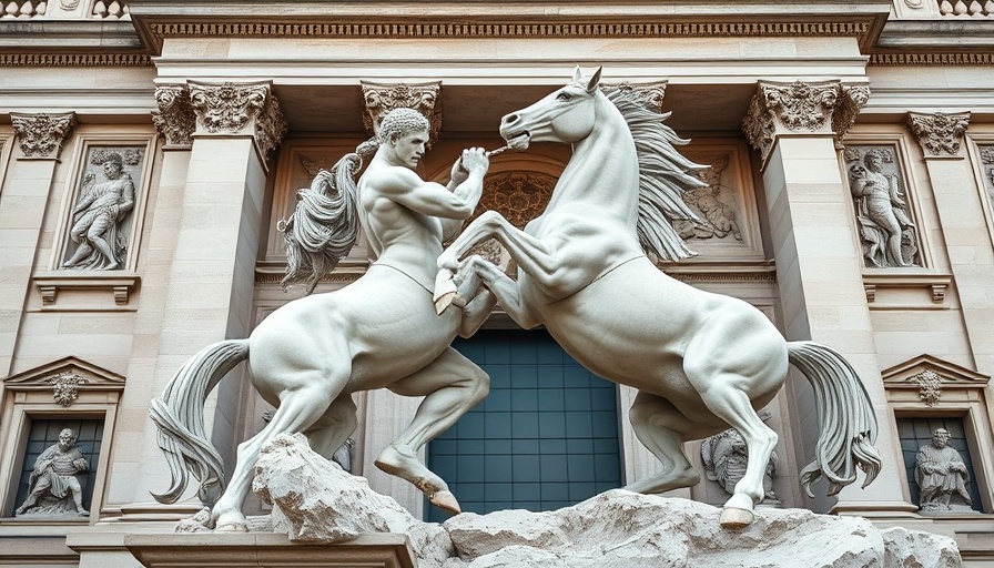 Predatory Pricing concept illustrated by stone sculpture of man and horse.