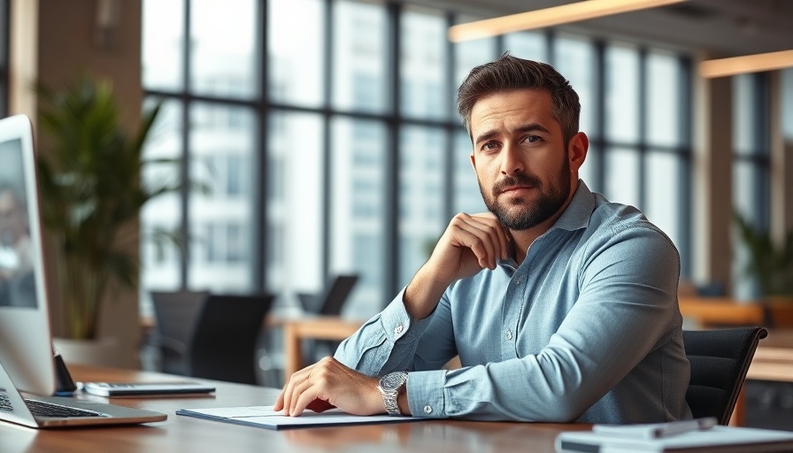 Confident man in office setting, representing cash flow management.