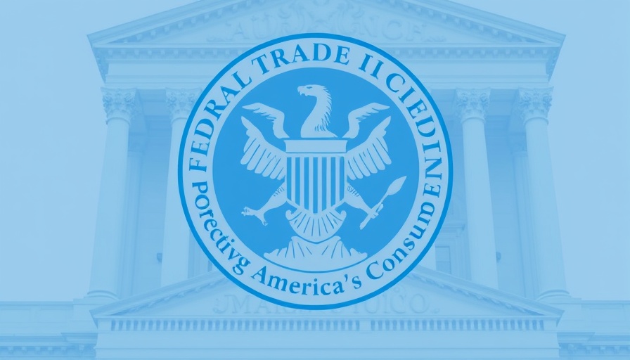 FTC consumer protection logo and text on a blue background.