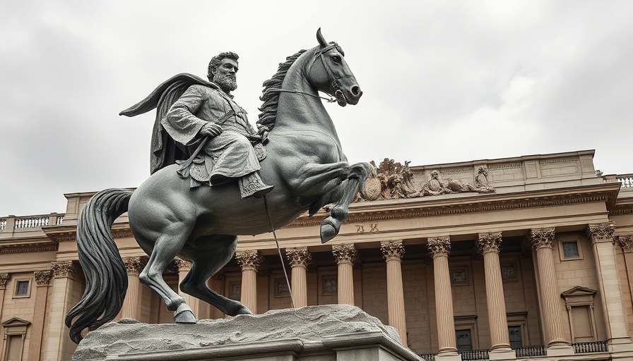 FTC Lawsuit symbolized by majestic sculpture of man and horse.