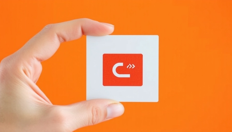 Hand holding a card with bold logo, TikTok ban concept.